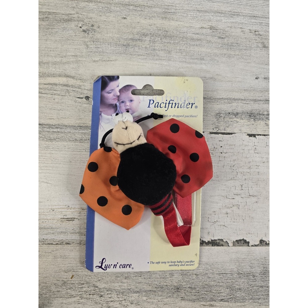 Luv n care Pacifinder Ladybug Pacifier Clip Vintage 2004 Plush Red Orange Dot